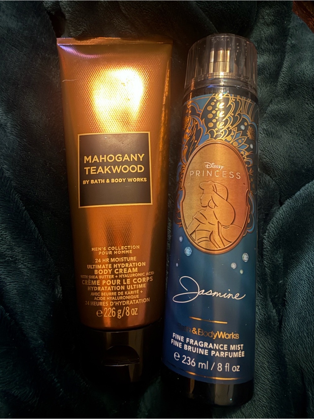 Bath and body lotion Mahogany Teakwood and Disney Jasmine Body Spray